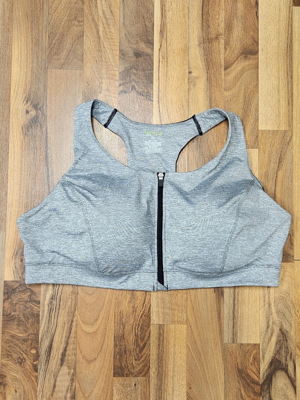 Tek Gear Workout Gear Sports Bra Heather Gray Plus Size 3X Racerback